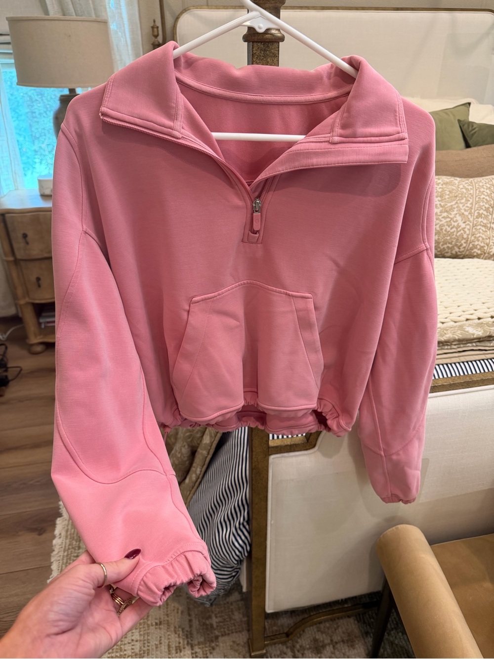 lululemon athletica Pink Quarter-Zip Cropped Pullover